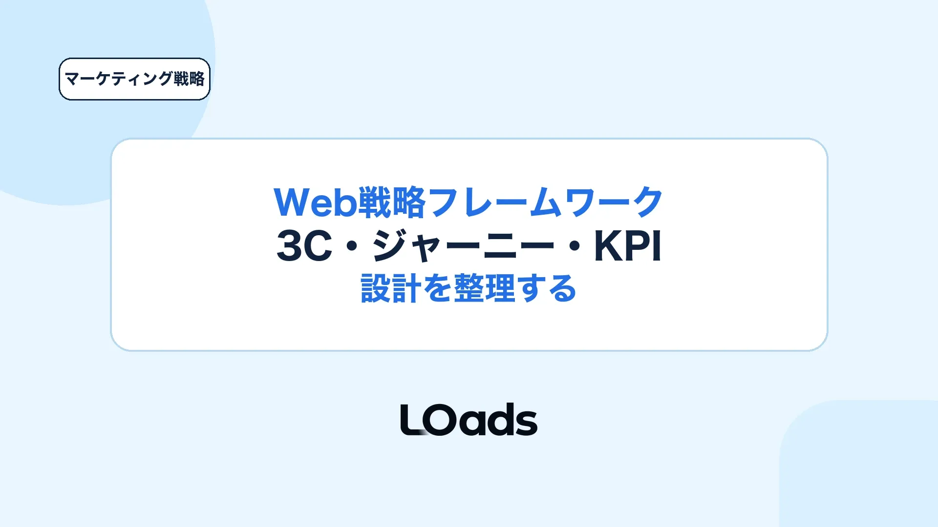 Web戦略フレームワークで3CとカスタマージャーニーとKPI設計を整理するアイキャッチ