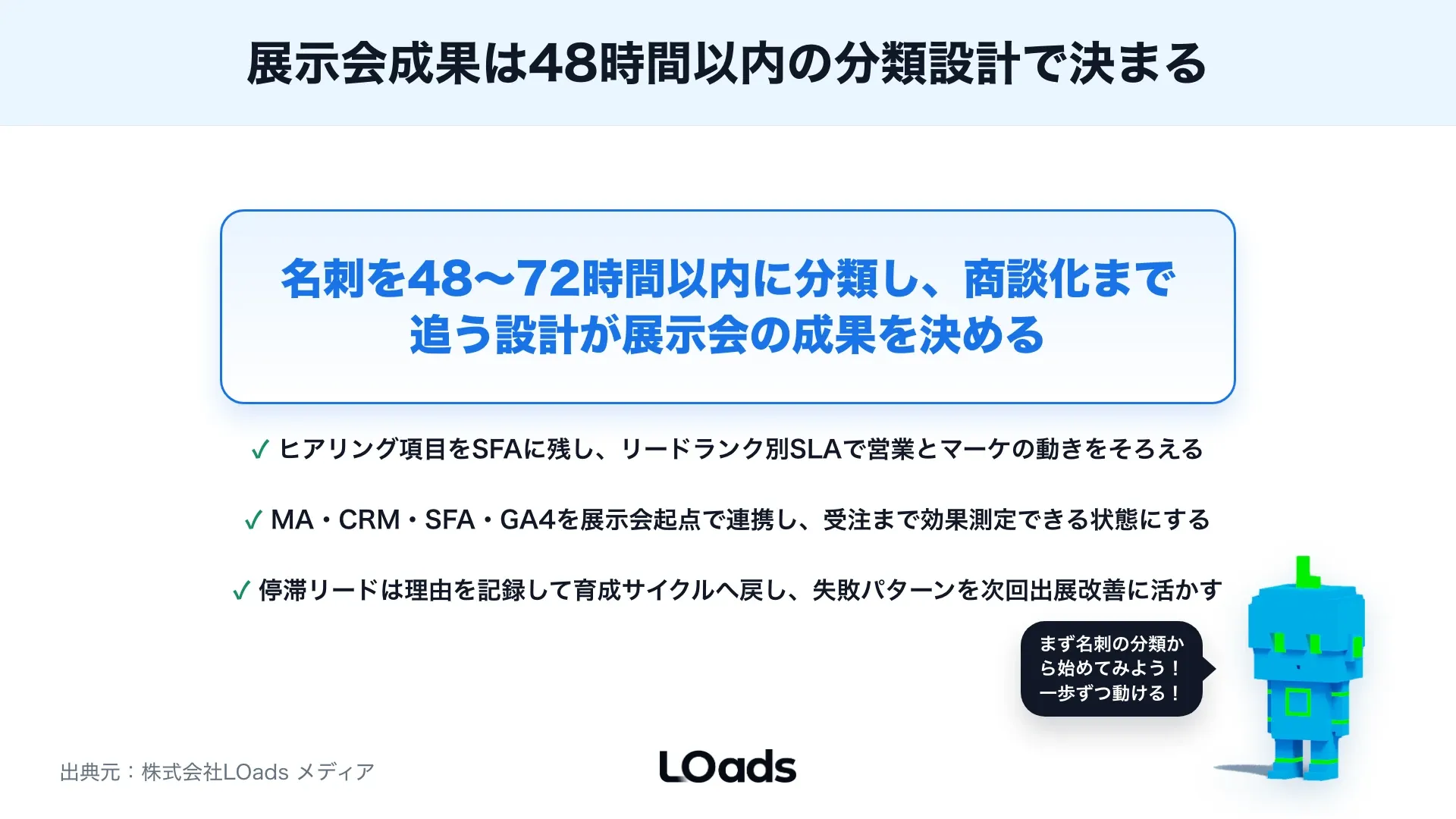 BtoBマーケティングで展示会を成果につなげるには？名刺獲得後のフォロー設計のまとめ