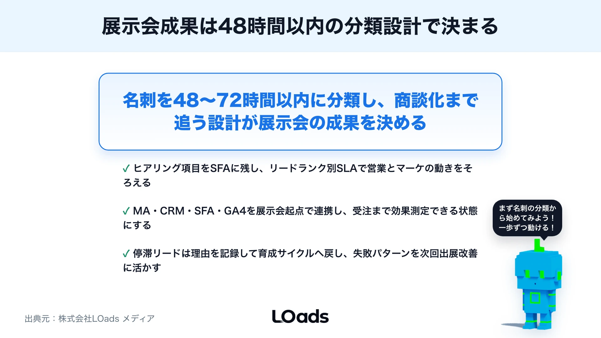 BtoBマーケティングで展示会を成果につなげるには？名刺獲得後のフォロー設計のまとめ