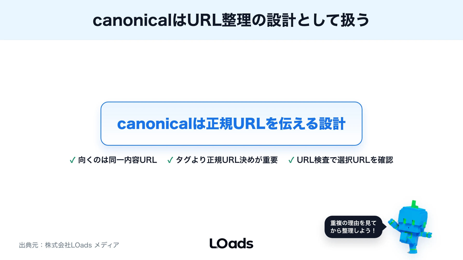 canonicalをURL群の整理設計として扱うまとめ図