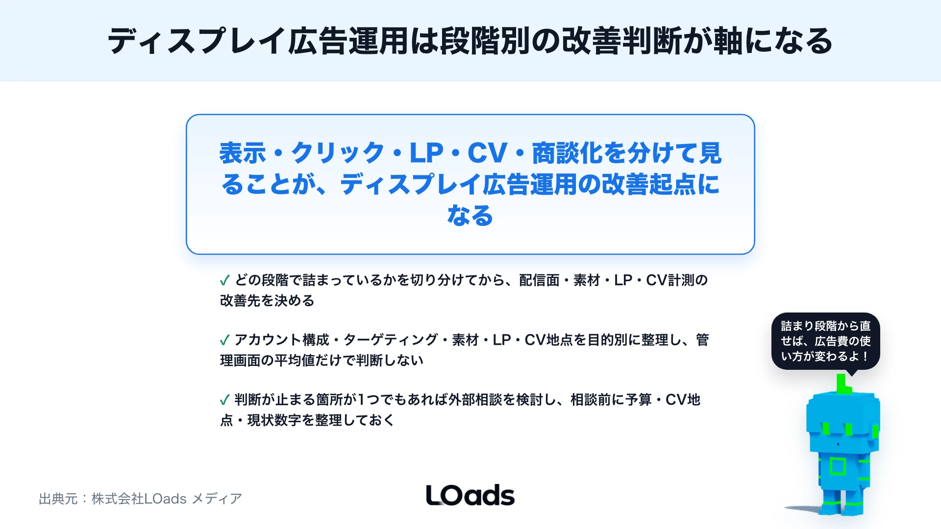 ディスプレイ広告運用の基本：目的設計・配信面・クリエイティブ・CV計測の進め方のまとめ