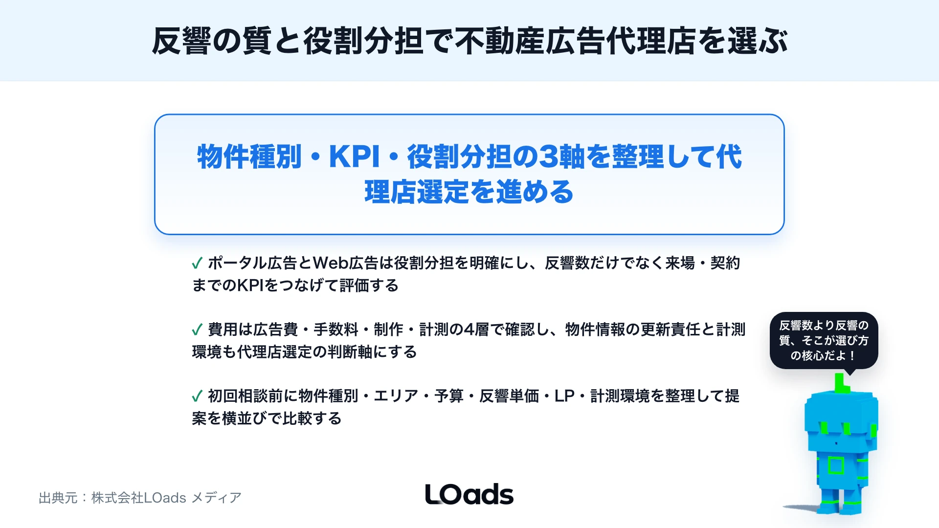 不動産広告代理店の選び方：反響獲得・ポータル・Web広告の相談ポイントのまとめ
