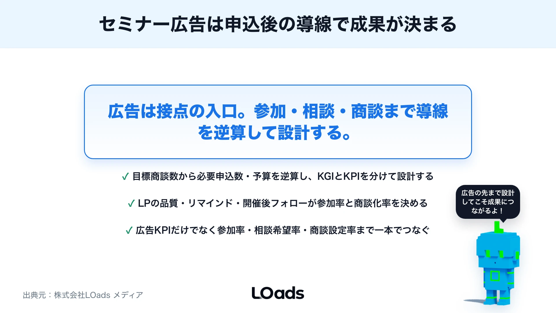 セミナー集客でWeb広告を使う方法：告知・リード獲得・開催後フォローの設計のまとめ