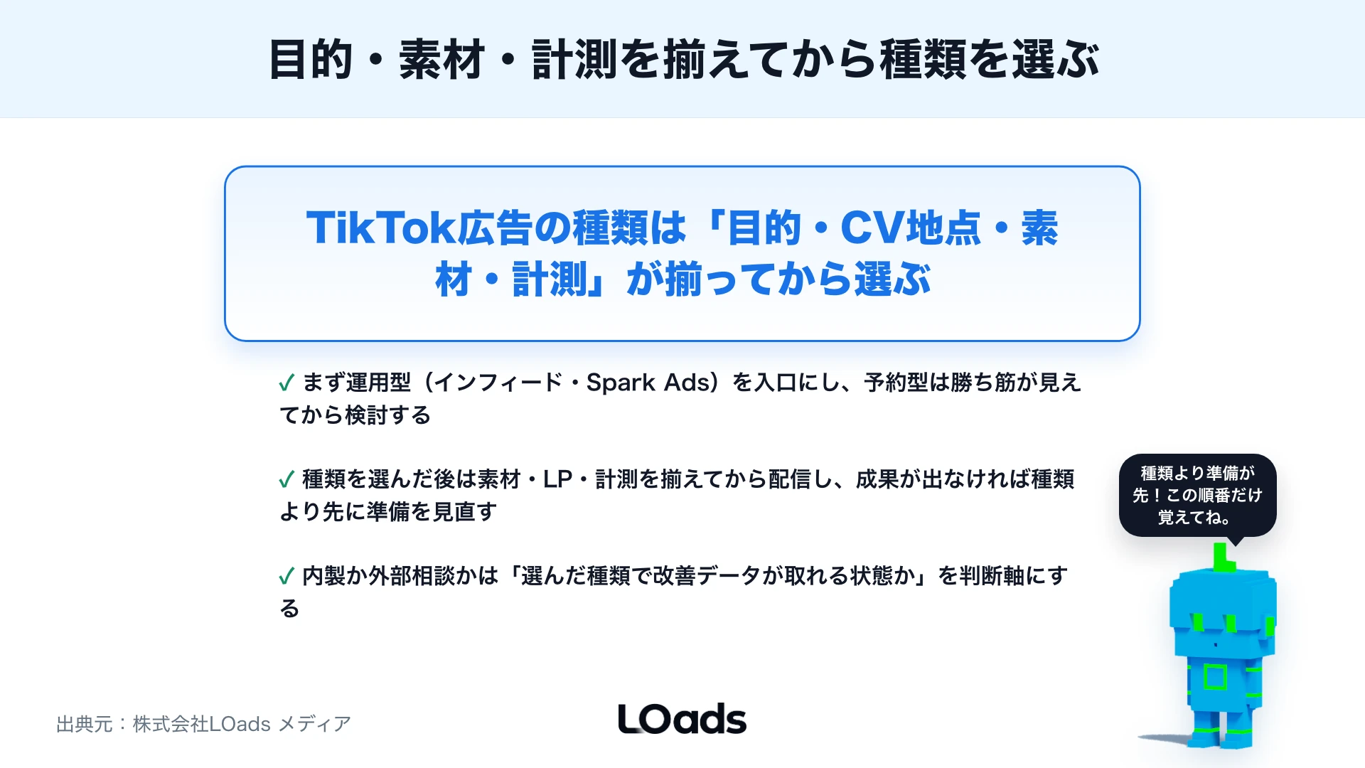 TikTok広告の種類を比較：広告フォーマット・配信面・目的別の使い分けのまとめ