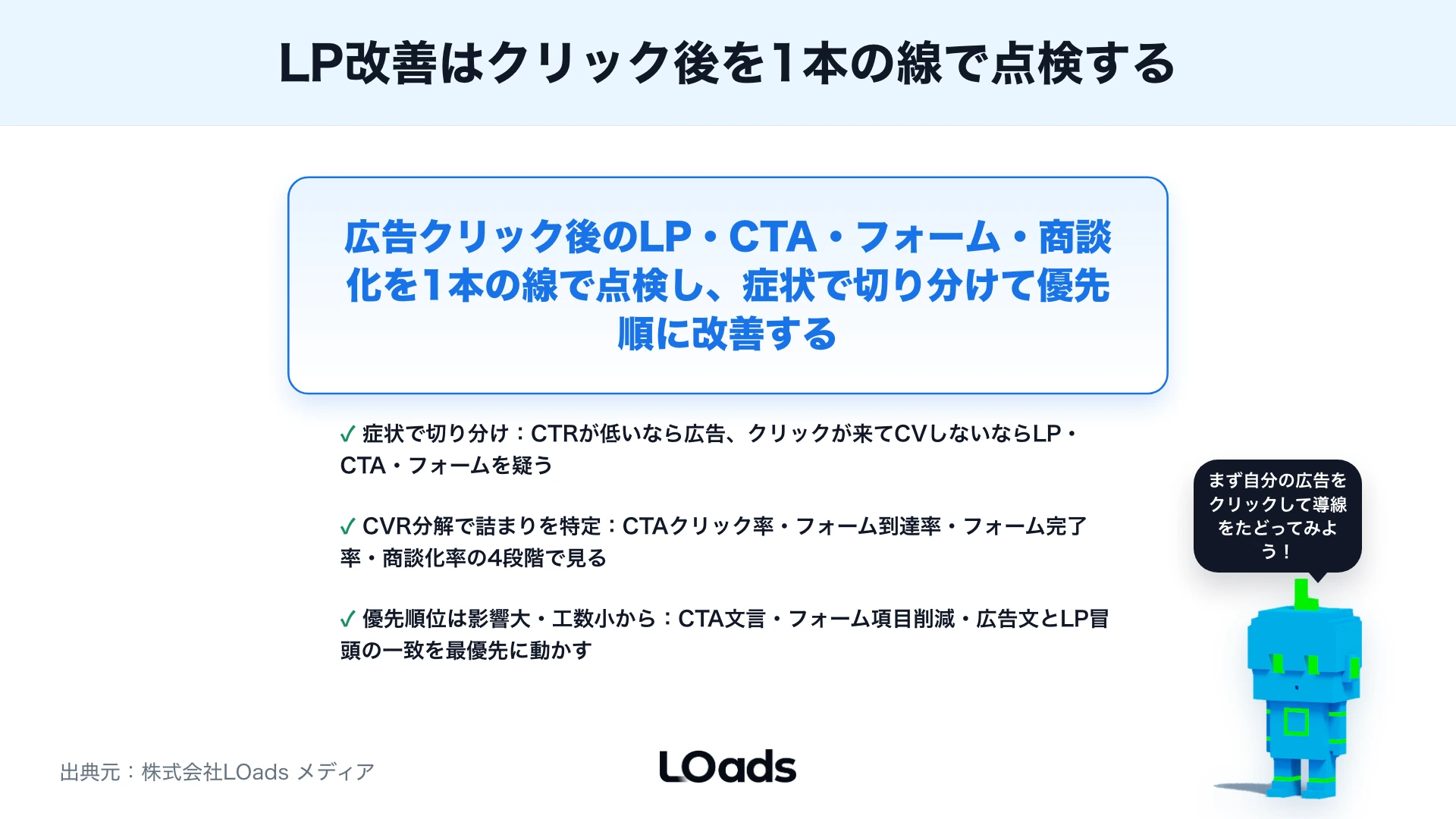 Web広告で成果が出ない時のLP改善：クリック後の導線・CVR・フォームを見直すのまとめ
